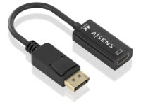 AISENS CONVERSOR DISPLAYPORT A HDMI 4K@60HZ, DP/M-HDMI/H, NEGRO, 15CM