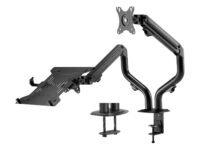 AISENS Soporte de Mesa Contrapeso Giratorio e Inclinable para Portatil y Monitor/TV 8Kg de 17-32, Negro