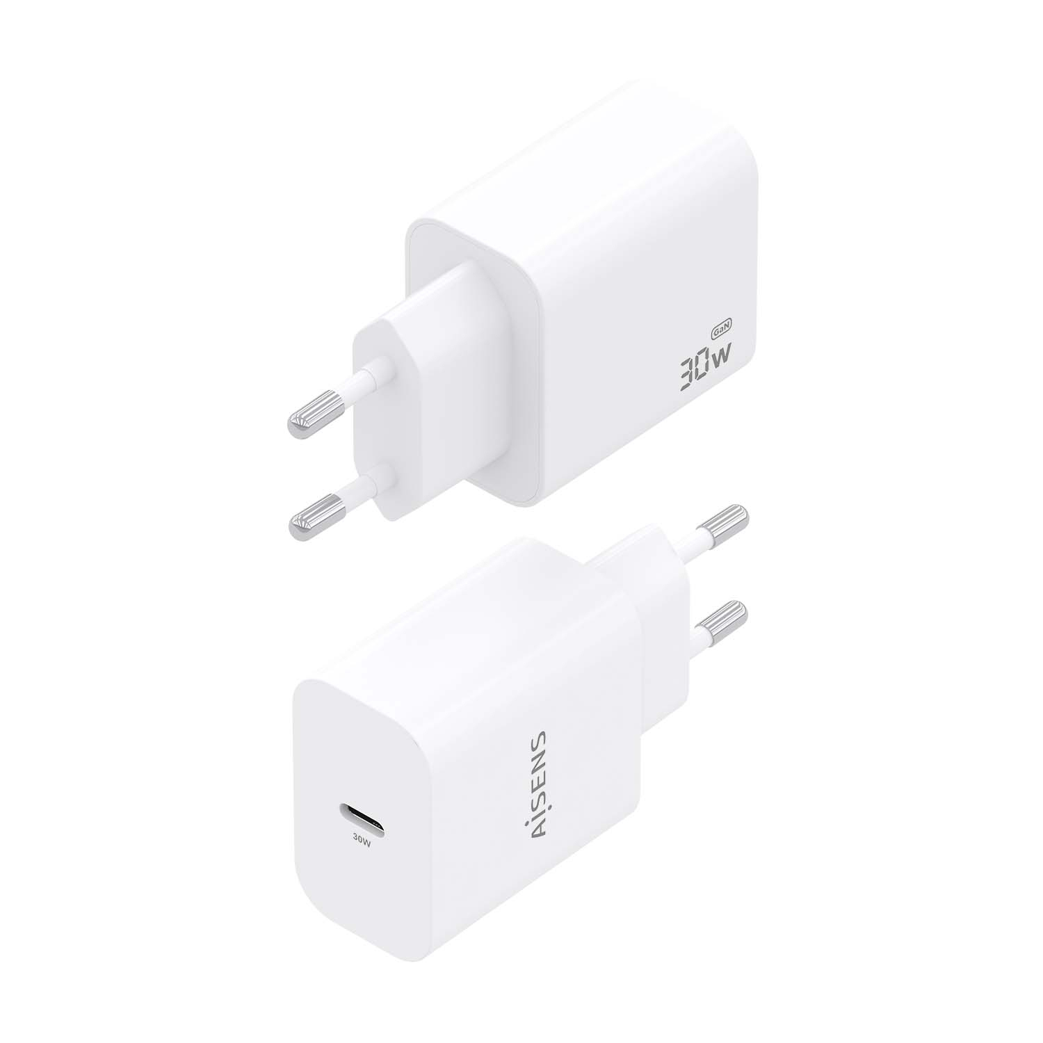 AISENS Cargador GaN 30W, 1xUSB-C PD3.0, Blanco - Imagen 3