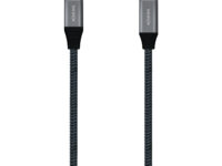 AISENS Cable USB 3.2 Gen2X2 Aluminio 20Gbps 5A 100W, Tipo USB-C/M-USB-C/H, Gris, 1.0M