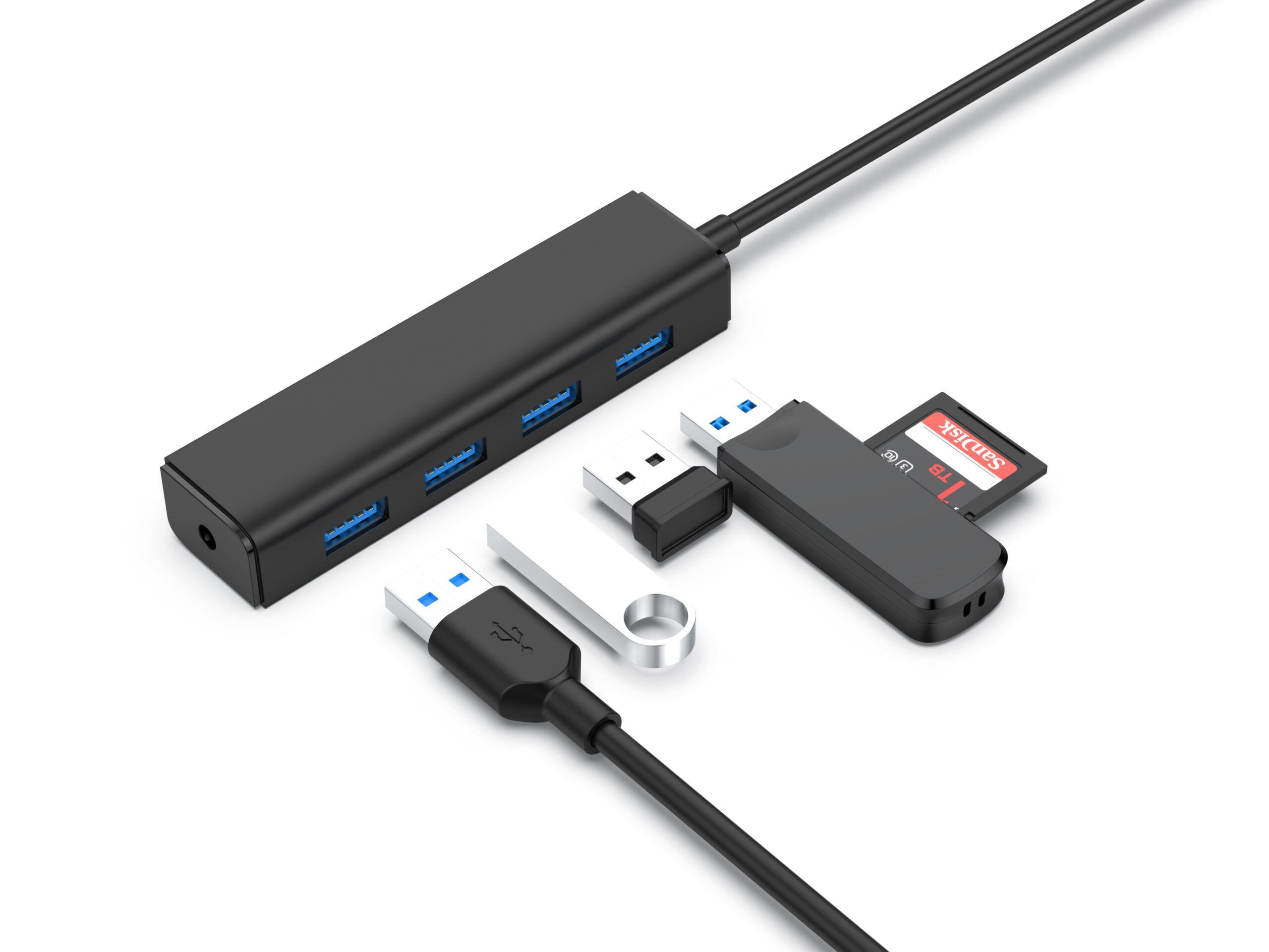 Conceptronic C4PUSB3 hub de interfaz USB 3.2 Gen 1 (3.1 Gen 1) Type-A 5000 Mbit/s Negro - Imagen 3