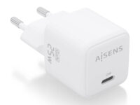 AISENS Cargador GaN 25W, 1xUSB-C PD3.0 QC4.0, Blanco
