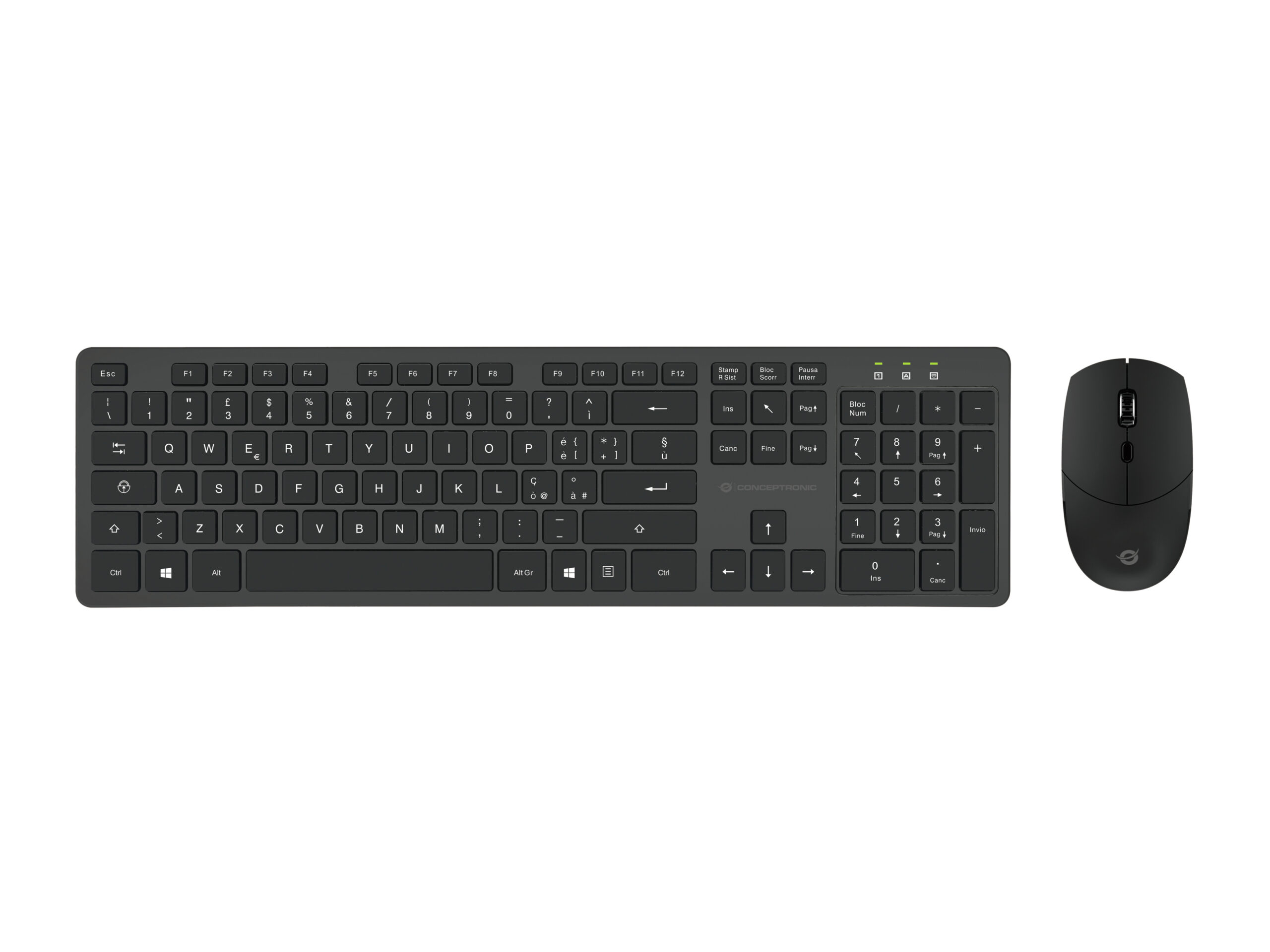 Conceptronic ORAZIO01IT teclado Ratón incluido Oficina RF inalámbrico QWERTY Italiano Negro