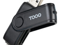 TooQ Lector de Tarjetas USB (USB-C 2.0 + USB A 3.0), SD/TF, Color Negro