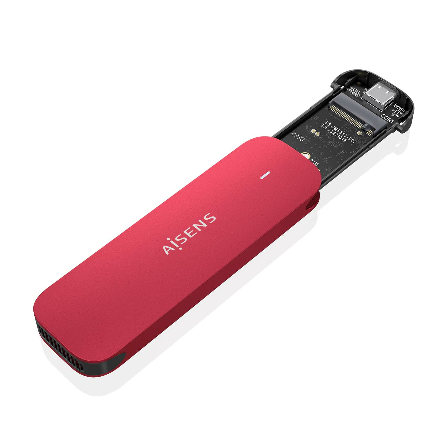 AISENS ASM2-027RED caja para disco duro externo Caja externa para unidad de estado sólido (SSD) Rojo M.2 - Imagen 2