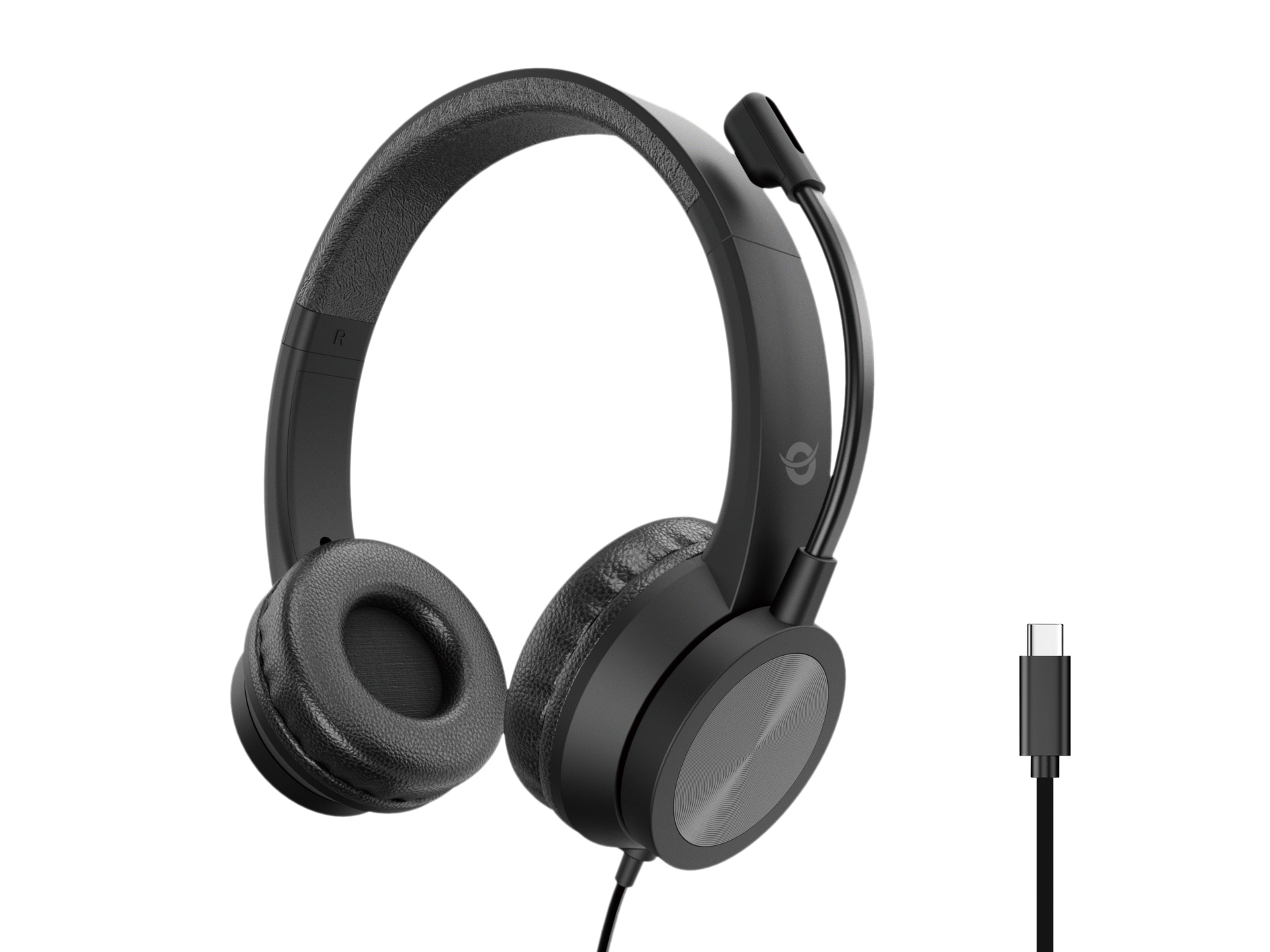 Conceptronic POLONA05BC auricular y casco Auriculares Alámbrico Diadema Oficina/Centro de llamadas USB Tipo C Negro
