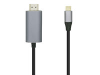 AISENS Cable conversor USB-C a HDMI 4K@60HZ, USB-C/M-HDMI/M, Negro, 1.8m