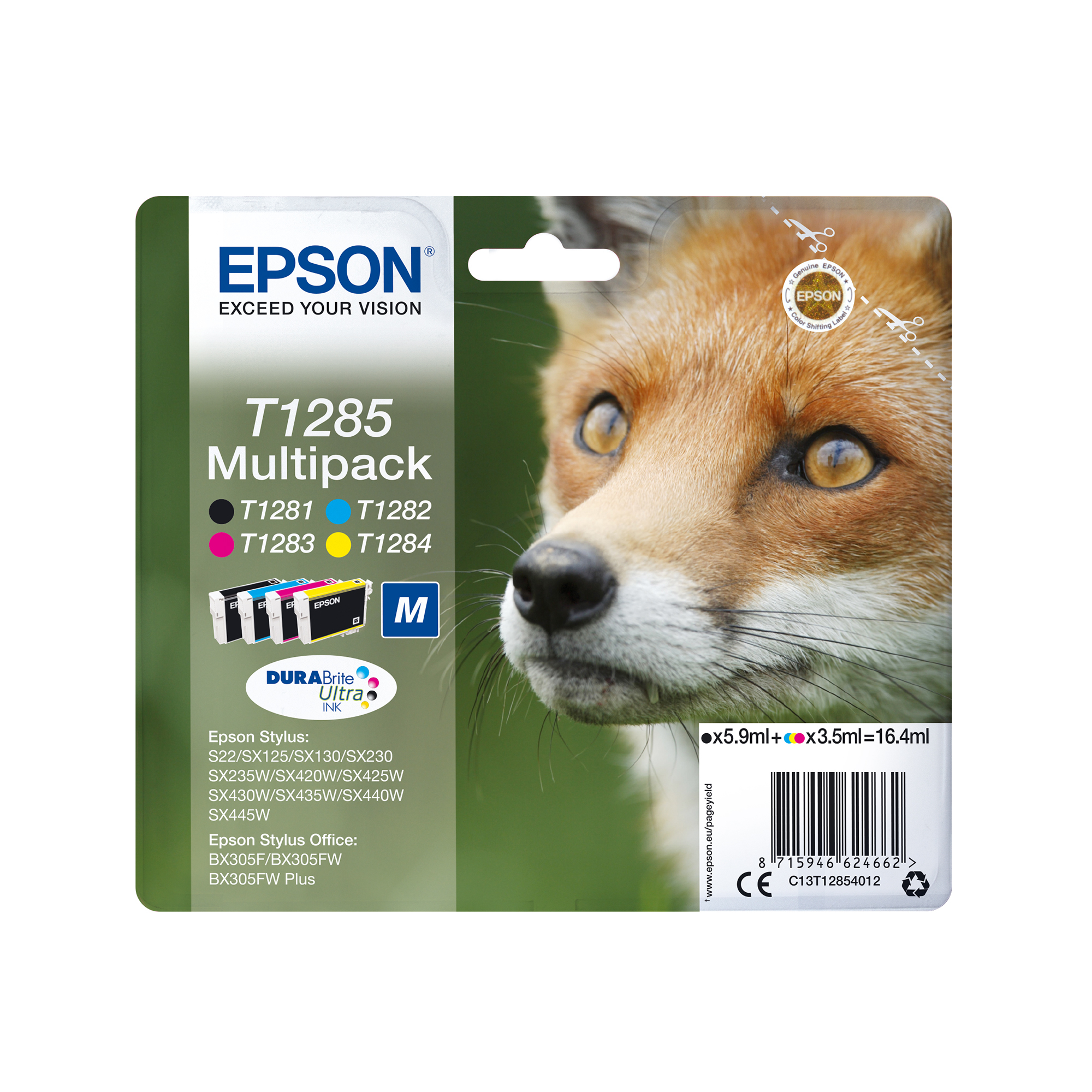 Epson Fox Tinta amarilla T1284 DURABrite Ultra Zorro