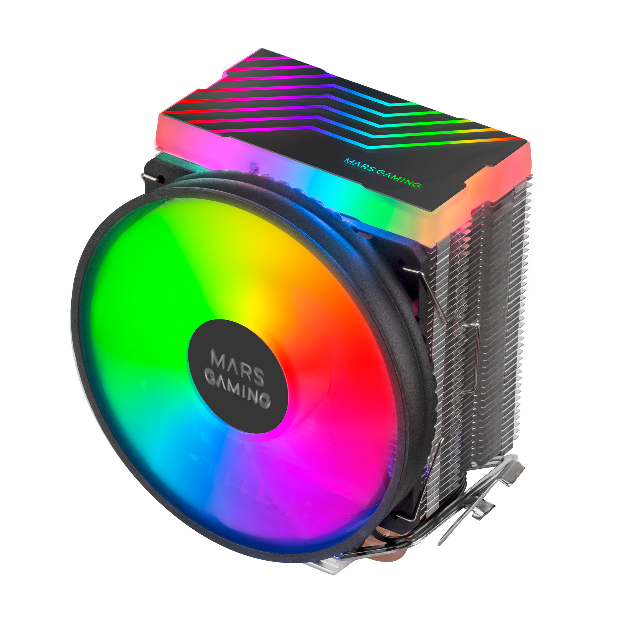 Mars Gaming MCPU33, Disipador CPU Dual FRGB, 3 Heatpipes HCT, TDP 140W, Ventilador Ultra-silencioso PWM 11 cm, Color Negro - Imagen 3