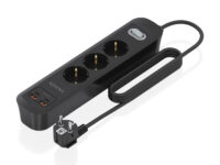 AISENS Regleta de Enchufes Multifuncion con 3 Tomas + Cargador PD3.0 20W 2xUSB-C, 2xUSB-A, 1.4m, Negro