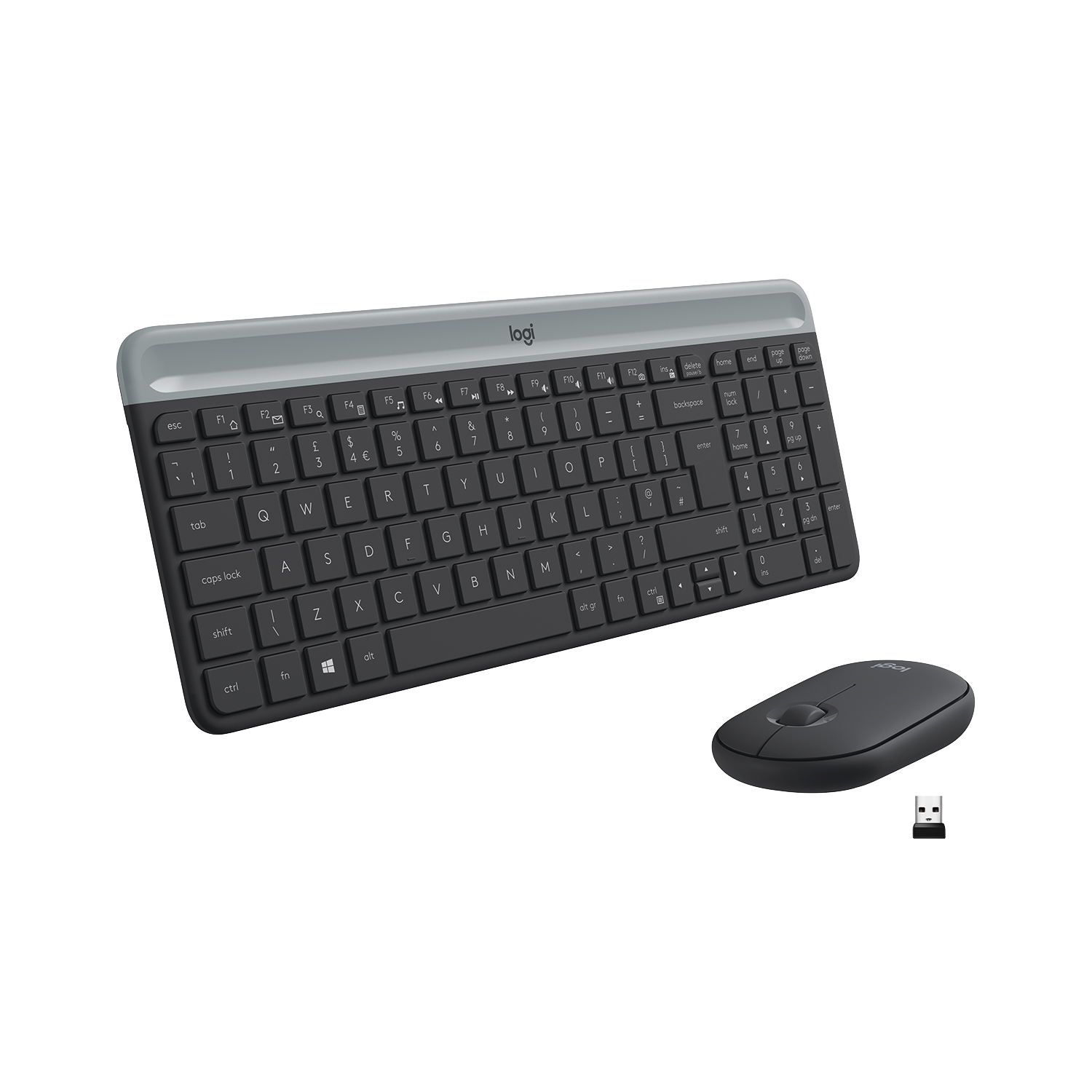 Logitech Slim MK470 teclado Ratón incluido Universal RF inalámbrico QWERTY Español Grafito