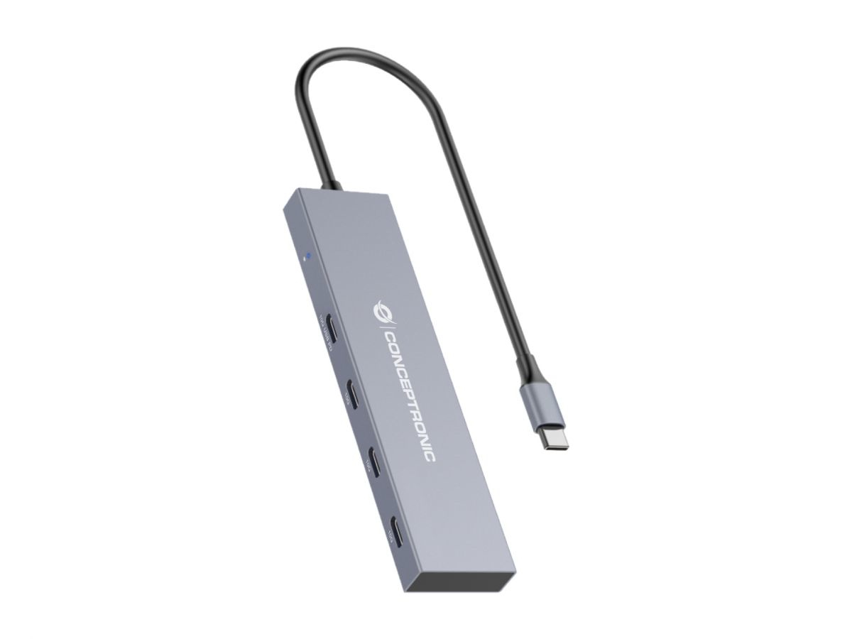 Conceptronic HUBBIES14G hub de interfaz USB 3.2 Gen 2 (3.1 Gen 2) Type-C 10000 Mbit/s Gris