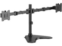 AISENS Soporte de Mesa Con Peana Eco Giratorio e Inclinable para Monitor/TV 20kg (3 Pivotes, 2 Brazos) de 17'-35', Negro