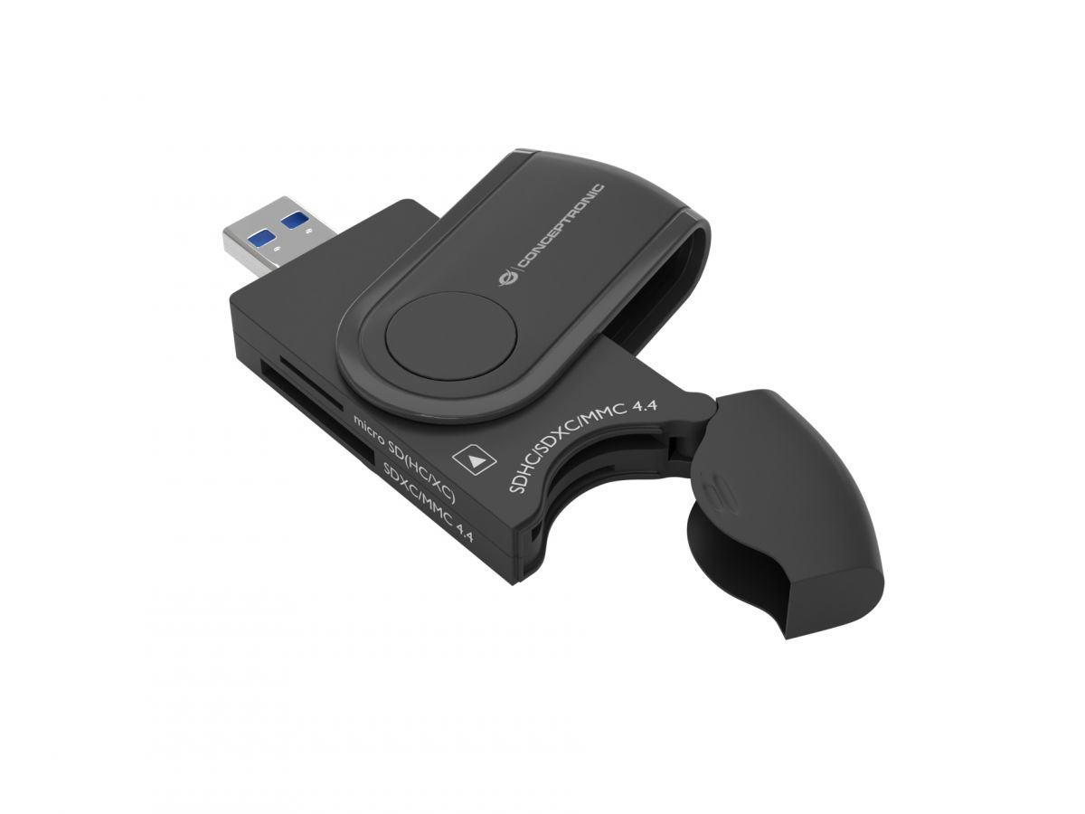 Conceptronic StreamVault BIAN04B lector de tarjeta USB 3.2 Gen 1 (3.1 Gen 1) Type-A Negro