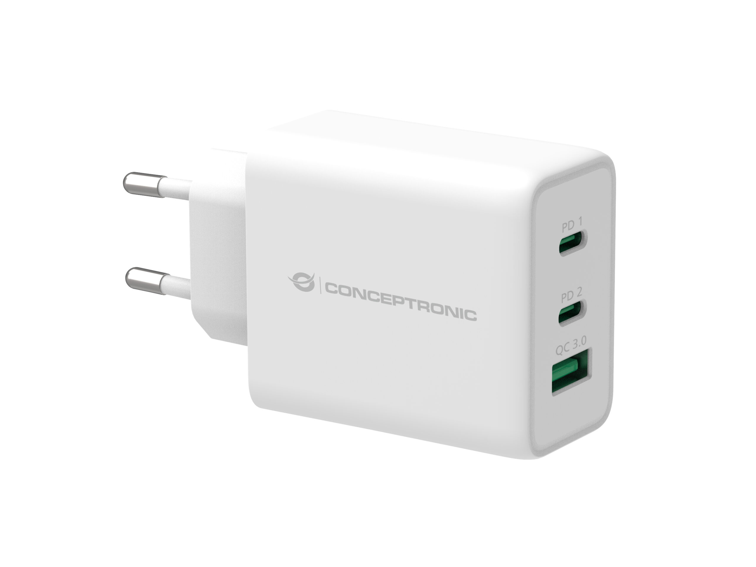 Conceptronic ALTHEA12W cargador de dispositivo móvil Universal Blanco Corriente alterna Carga rápida Interior