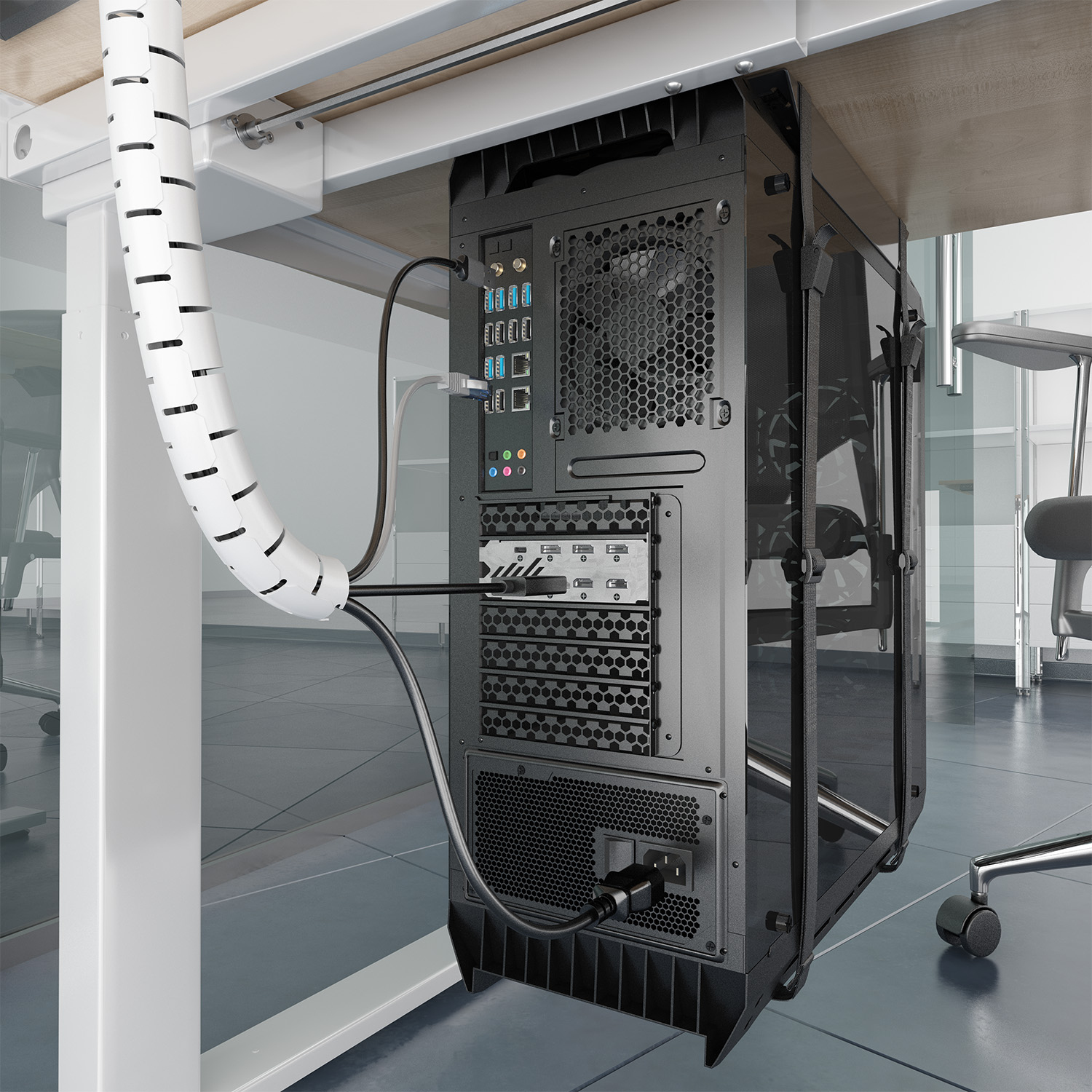 AISENS A151-0917 organizador de cables Universal Pasacables Blanco 1 pieza(s) - Imagen 3