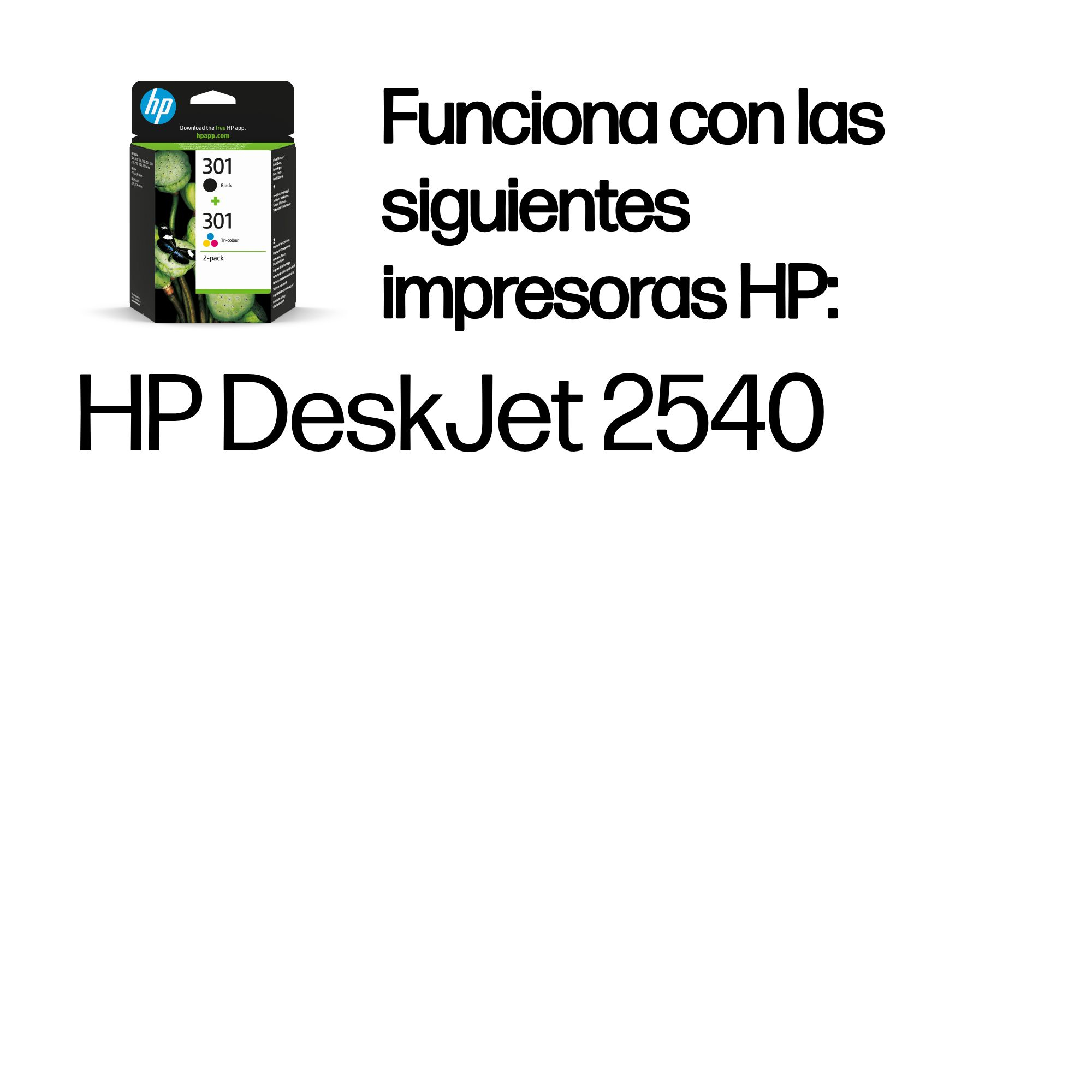 HP Pack de ahorro de 2 cartuchos de tinta original 301 negro/Tri-color