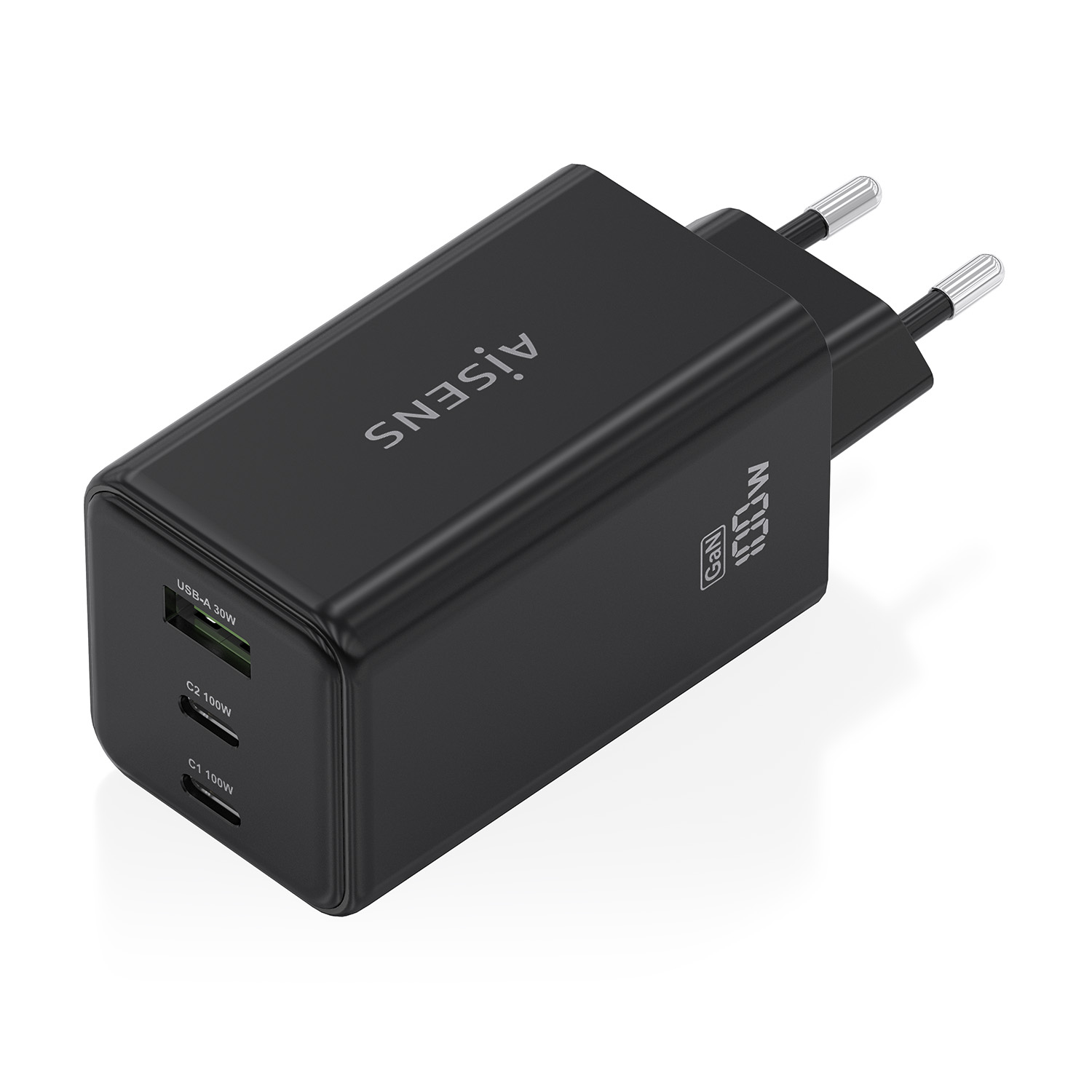 AISENS Cargador GaN 100W, 2x USB-C PD3.0 QC4.0 QC5.0, 1x USB-A QC3.0, Negro - Imagen 2