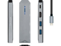 AISENS USB-C dock 5 en 1, USB-C a 1xHDMI, 1xRJ45, 2xUSB, 1xPD, Gris, 15 cm