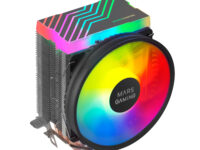 Mars Gaming MCPU33, Disipador CPU Dual FRGB, 3 Heatpipes HCT, TDP 140W, Ventilador Ultra-silencioso PWM 11 cm, Color Negro