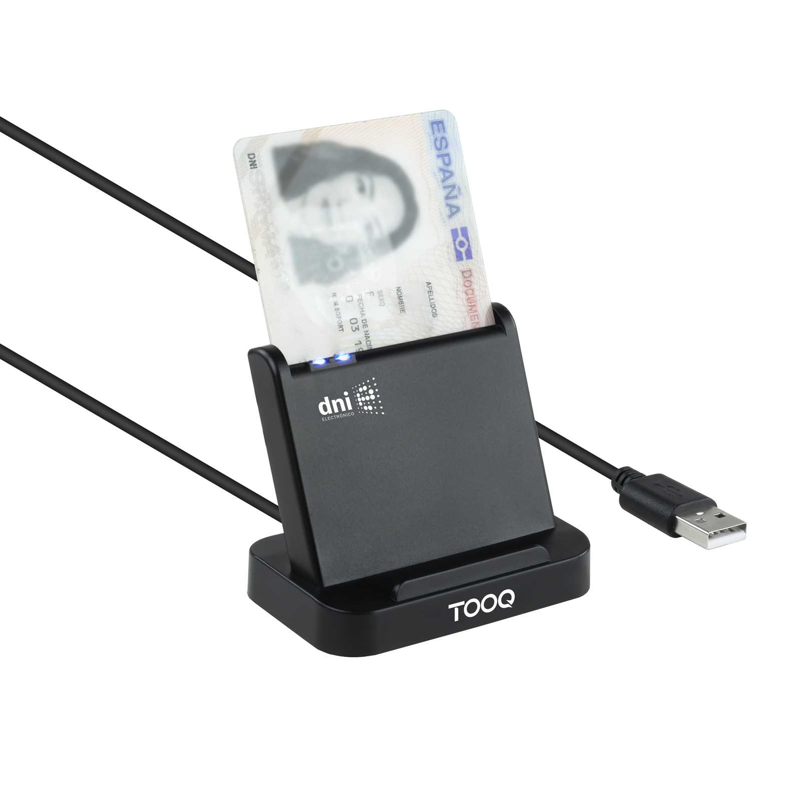 TooQ Lector de Tarjetas Inteligentes DNIe VISION USB 2.0, Negro - Imagen 2