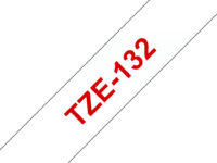 Brother TZE-132 cinta para impresora de etiquetas Rojo sobre transparencia