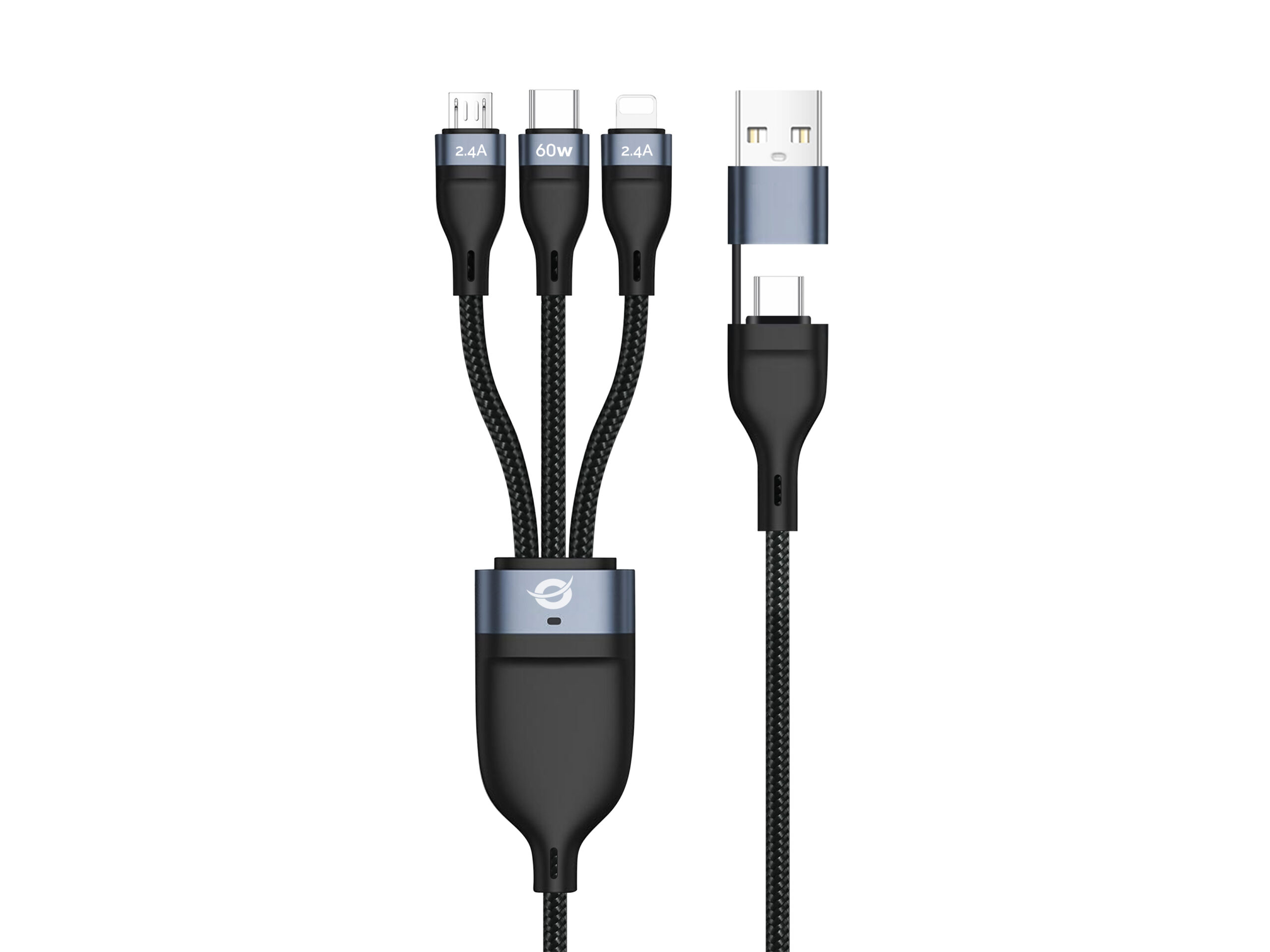 Conceptronic ETTA05B15 cable USB USB 2.0 1,5 m USB C USB C/Micro-USB B/Lightning 0,48 Gbit/s 60 W Negro