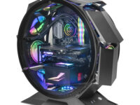 Mars Gaming MCORB, Caja PC Gaming Micro-ATX XL, Diseño Circular Custom, Doble Cristal Templado, Chasis PC, Negro