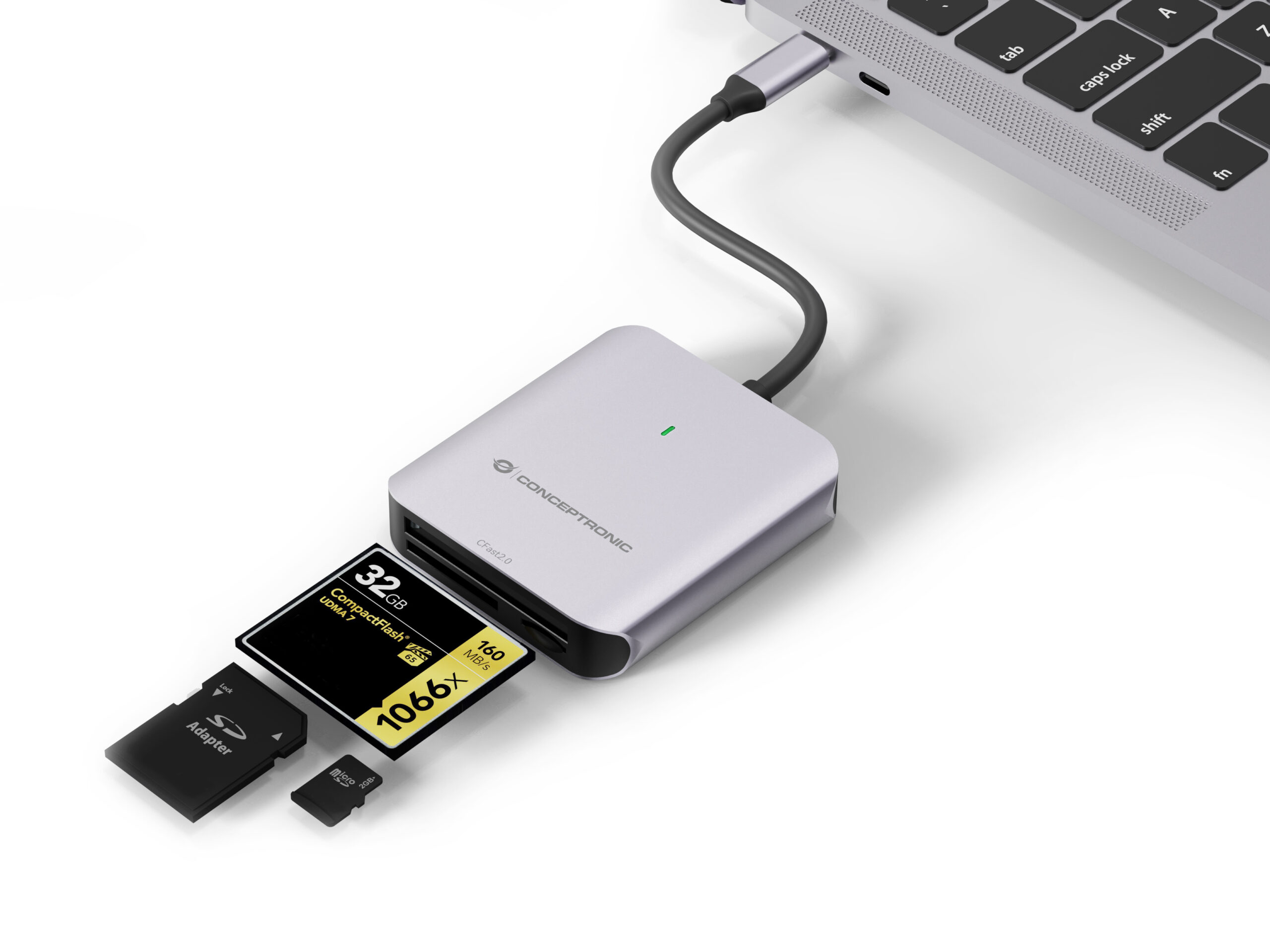 Conceptronic BIAN09G lector de tarjeta USB 3.2 Gen 2 Type-C Gris - Imagen 3
