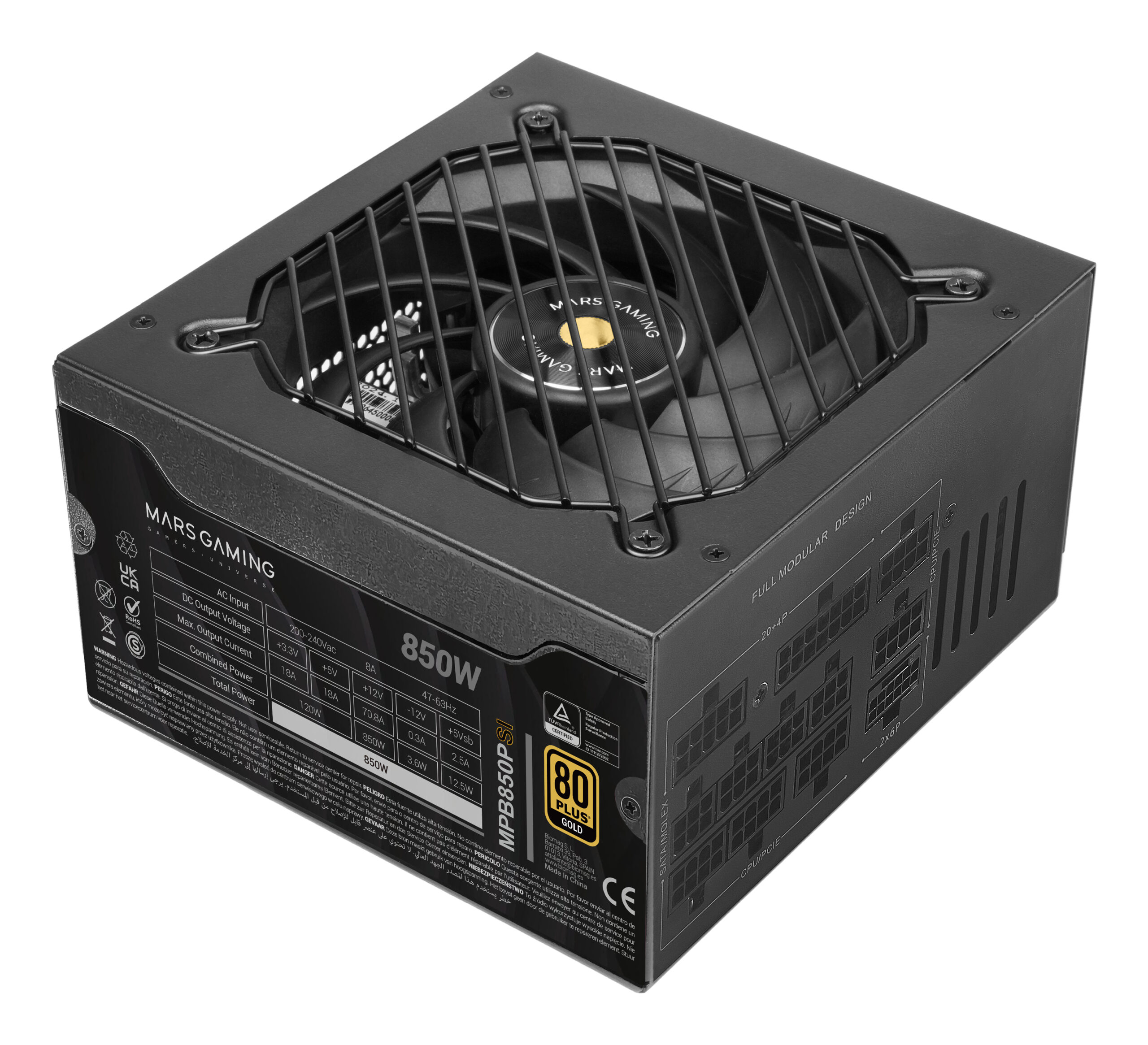 Mars Gaming MPB850PSI unidad de fuente de alimentación 850 W 24-pin ATX ATX Negro