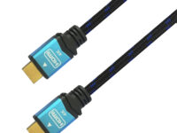 AISENS Сable, HDMI, 2.0, Premium alta velocidad / HEC, 4k@60 Hz, 18 Gbps, A/M-A/M, Negro/Azul, 0.5 m
