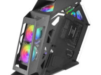 Mars Gaming MC61, Caja PC Gaming Compacta Micro-ATX, 4 Ventiladores 12cm, ARGB Chroma, Doble Ventana Cristal Templado, Negro