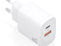 AISENS Cargador GaN 30W, 1xUSB-C PD3.0 QC4.0, 1xUSB-A QC3.0, Blanco