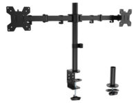 AISENS Soporte de mesa eco giratorio e inclinable para monitor/TV 10kg (3 Pivotes, 2 Brazos) de 17-32, Negro