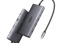 Ugreen 11-in-1 USB-C Hub to 3x USB-C/2x USB-A/HDMI/VGA/RJ45/SD/TF/3.5mm - Gray Acoplamiento Base Gris