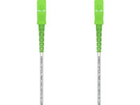 AISENS Cable Fibra Óptica Latiguillo G657A2 3.0 9/125 SMF Simplex CPR DCA LSZH, SC/APC-SC/APC, Blanco, 1.0 m