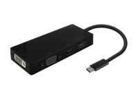 AISENS Conversor USB-C A DP/DVI/HDMI/VGA, USB-C/M-DP/H-DVI/H-HDMI/H-Vga/H, Negro, 15cm