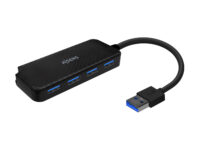 AISENS Hub USB 3.0, Tipo A/M-4x Tipo A/H, Negro, 15cm