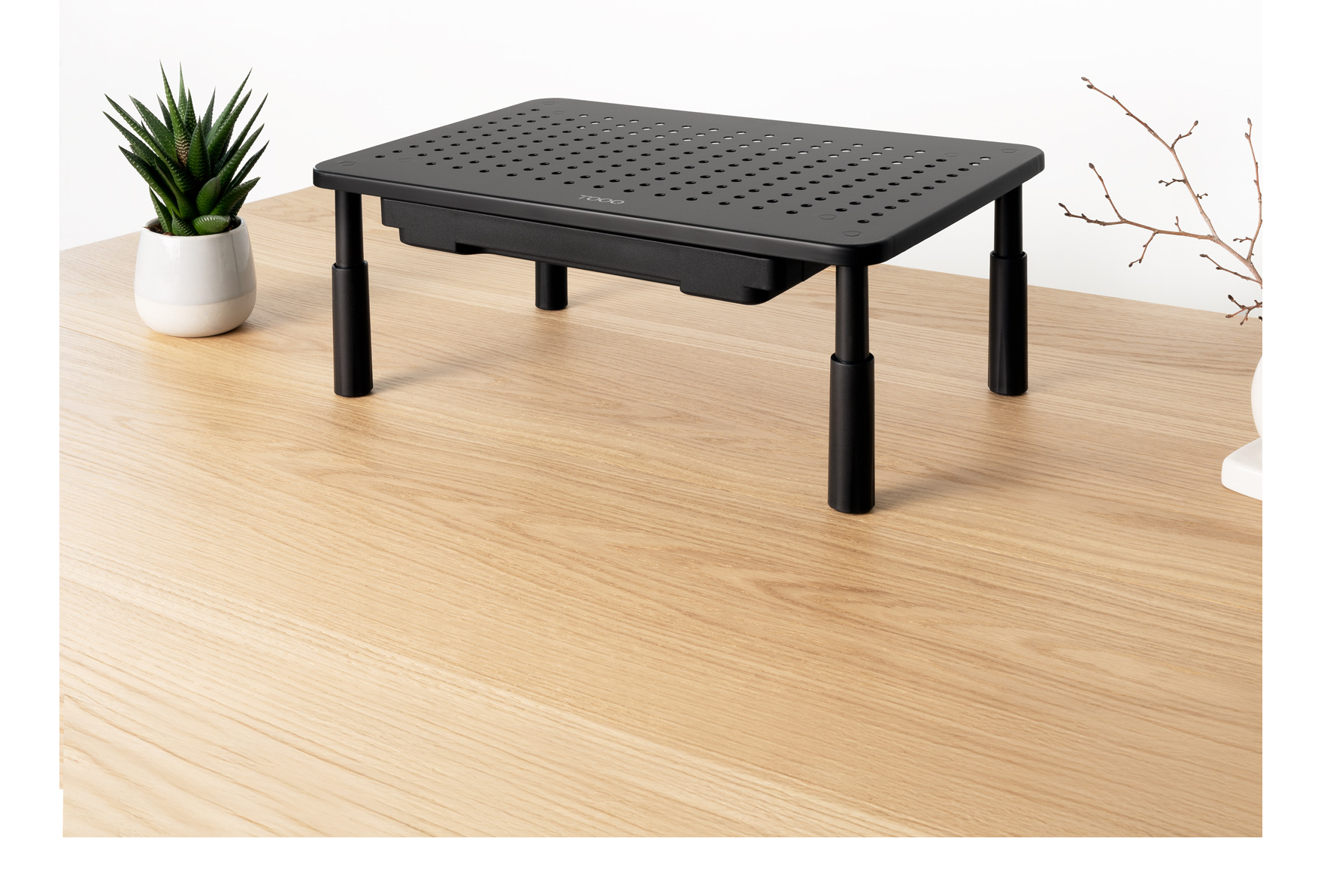 TooQ Soporte Elevador Multiusos para Monitor/Portátil, Negro - Imagen 2