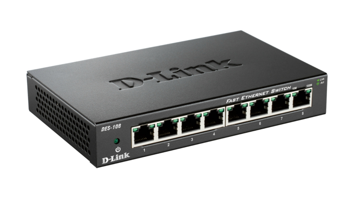 D-Link DES-108 switch No administrado L2 Gigabit Ethernet (10/100/1000) Escritorio Negro - Imagen 2