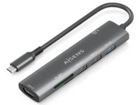 AISENS USB-C Dock 7 en 1, USB-C A, 1x HDMI, 2x USB-A USB2.0, 1x USB-A USB3.0, 1x USB-C PD 100W, 1x SD, 1x MicroSD, Gris, 15cm