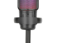 Mars Gaming MMIC-SE, Micrófono de Estudio Profesional ARGB, Ultra Alta Definición ADC 196kHz 24-bit, Soporte Antivibración + Filtro Pop de Malla Metálica, Control de Volumen y Mute, Negro