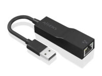 AISENS Conversor USB 3.0 a Ethernet Gigabit 10/100/1000 Mbps, Negro, 15 cm
