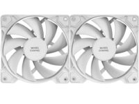 Mars Gaming MF-PWMX2 Blanco, Kit 2 Ventiladores 120mm, Ultra silenciosos FDB 12dB, Sistema Anti-vibraciones, Sistema PWM