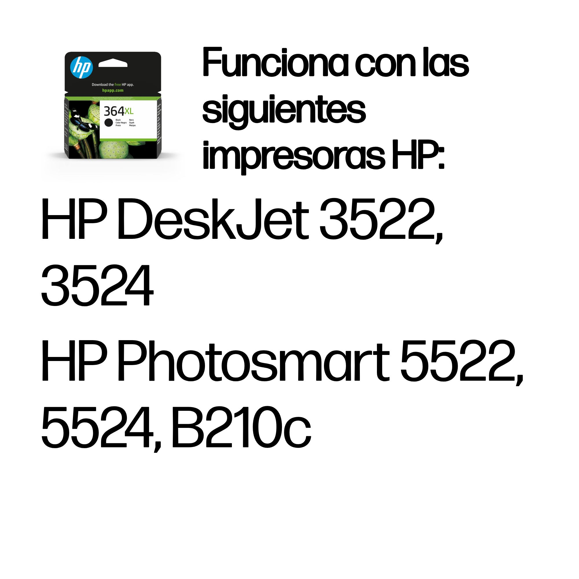 HP Cartucho de tinta original 364XL de alta capacidad negro