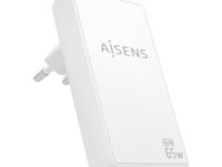 AISENS Cargador De Pared GaN Ultra Delgado 65W, 2xUSB-C PD3.0 QC4.0, Blanco