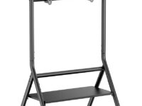 AISENS Soporte de suelo eco con rueda, 1 bandeja para pantalla interactiva/TV 80kg de 37-86, Negro