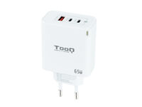 TooQ Cargador de Pared GaN 2USB-C/PD + USB-A/QC 65W, Blanco