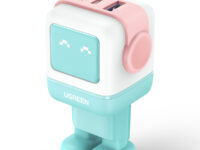 Ugreen Uno RG 65W 3-Port GaN Fast Charger pink blue Ordenador portátil, Teléfono móvil, Portátil, Tableta, Teléfono Azul Corriente alterna Carga rápida Interior
