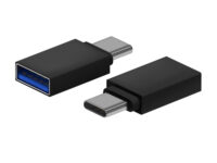 AISENS Mini Adaptador Aluminio USB 3.2 Gen1 3A, Tipo USB-C/M-A/H, Negro